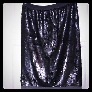 Who What Wear Sequins skirt in gunmetal
